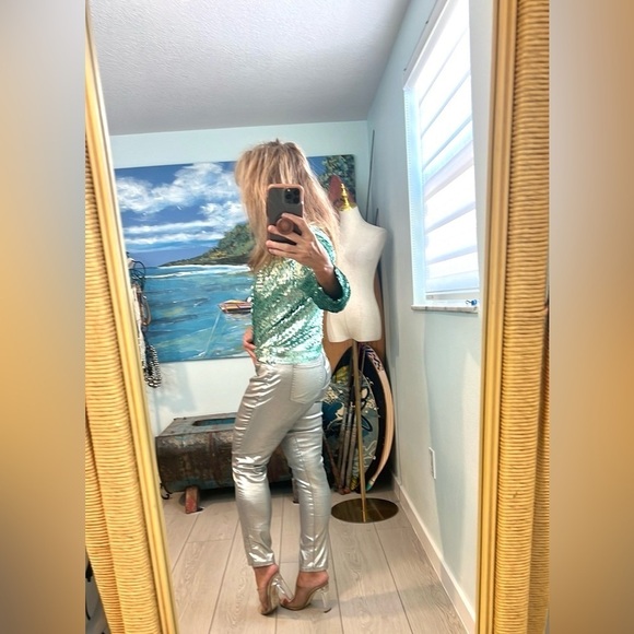 NWT,Alberto Makali,Statement Piece,Metallic Pull-Closed Cape,Unique Seafoam-Teal - Picture 11 of 14